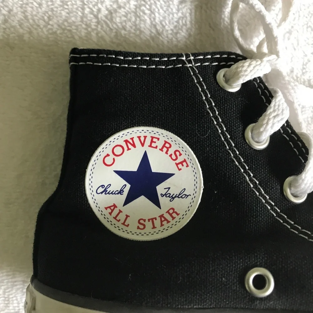 Converse Black High-Top Kids Sneakers with White Accents